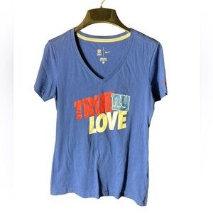 New York‎ Giants Shirt Women's L Blue Short Sleeve Nike NFL True Love Tee